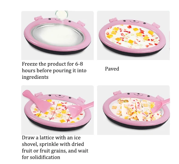 Мороженица для пиццы детская тарелка Мини йогурт машина для приготовления жареного льда принадлежность для приготовления пудинга воздушное охлаждение