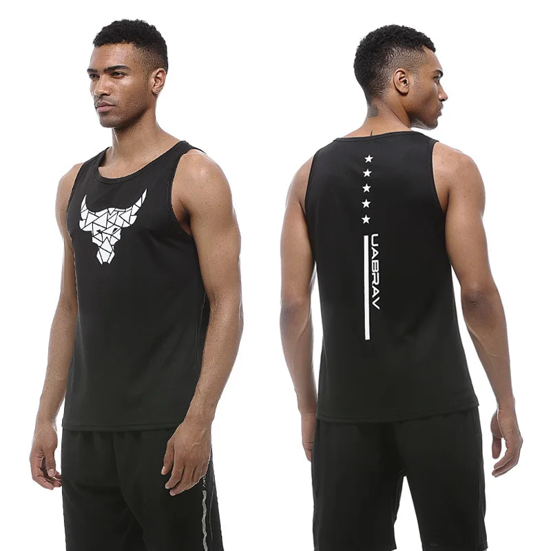 New Quick Dry Male Running Sports Vest Men Loose Plus Size Basketball