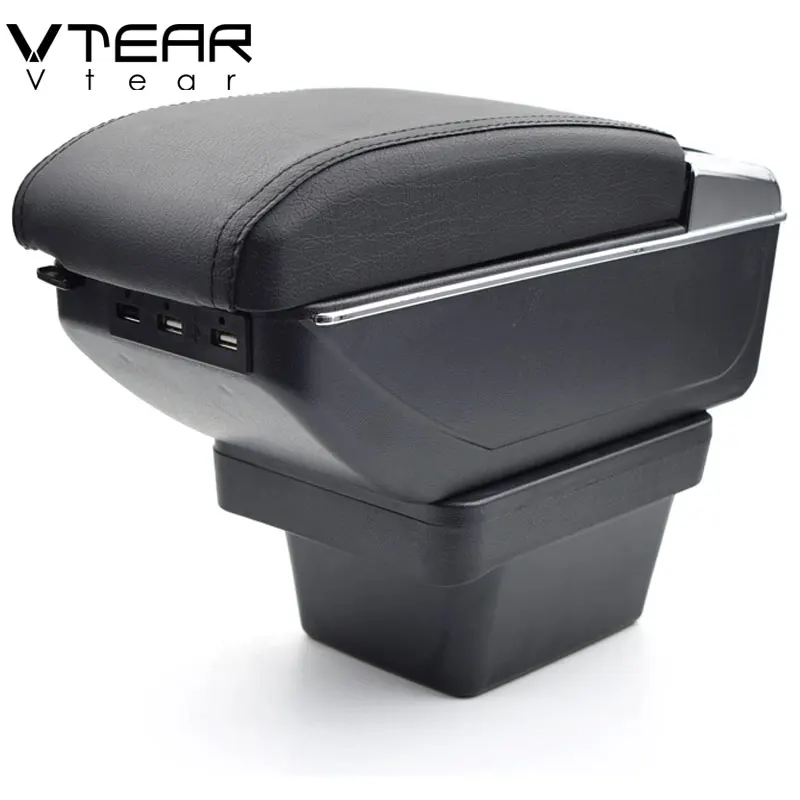 

Vtear For Chery Tiggo 3X armrest box USB Charging heighten Double layer central Store content cup holder ashtray accessories