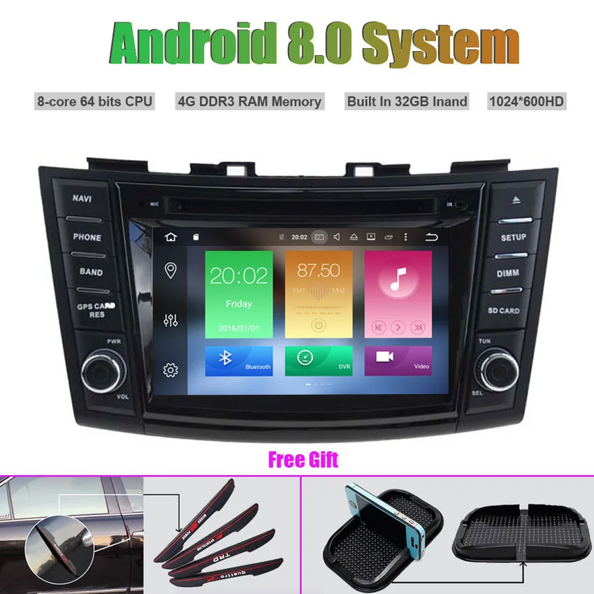 Excellent Octa-Core Android 8.0 CAR DVD Player for SUZUKI SWIFT (2011-2015)/Ertiga Auto RADIO STEREO GPS navigation 0