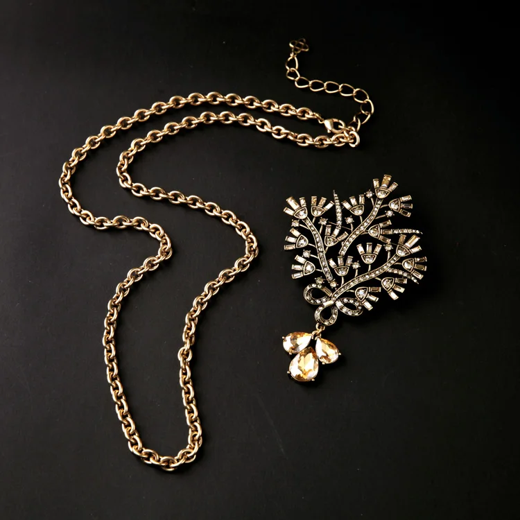 

Irregular Long Steampunk Statement Necklace Modern Women Fashion Retro Alloy Brand Jewelry 2019 Newest Accessories In Box