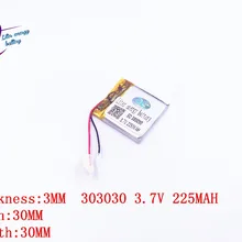 Литиевая батарея лучший бренд батареи MP3 MP4 303030 302830 3,7 V 225 мА/ч, MP5 Sound card recorder батареи