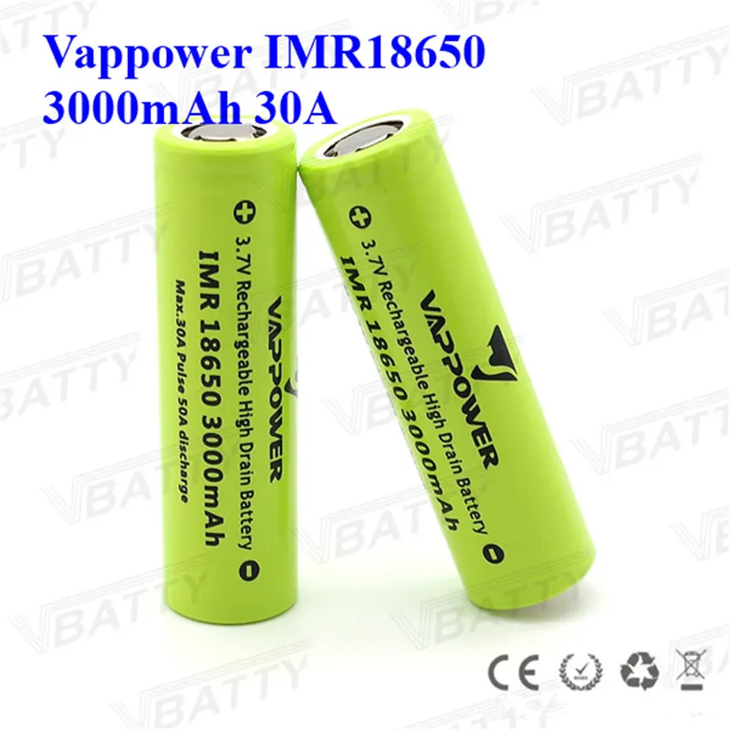 18650 30A Vap power 3000mAh 3,7 V 30 amp литий-ионная аккумуляторная батарея для электронных сигарет(1 шт