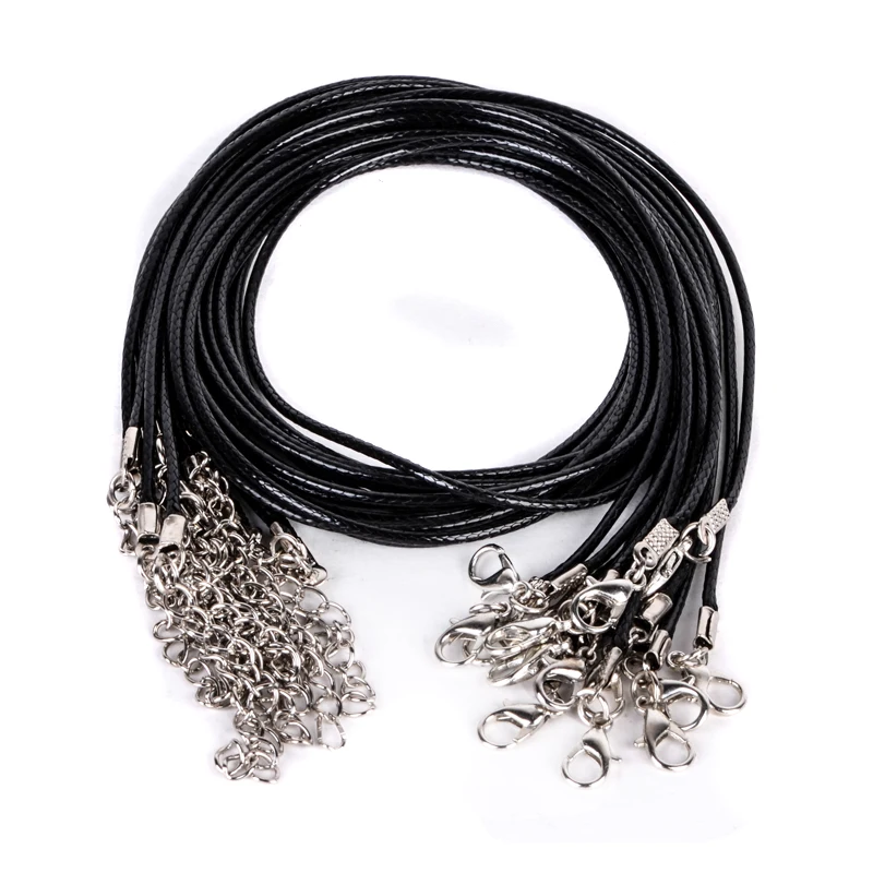 

10pcs Shellhard Black Leather Chain Cord Fashion Necklace Rope DIY Chains For Women Men Jewelry Accessories Wholesale