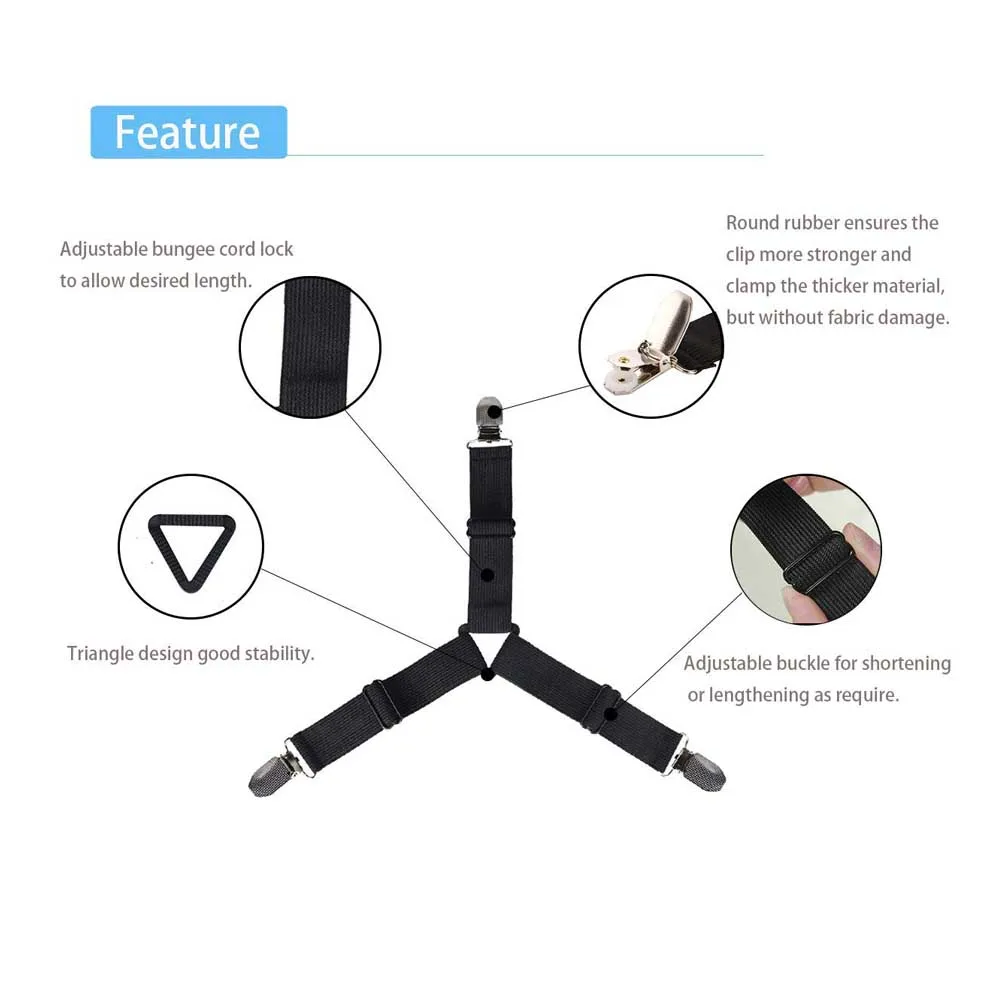 4 шт. простыня держатель ремни крепеж регулируемое постельное белье для матраца Чехлы держатель ремни эластичные подтяжки захват держатель