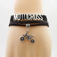 Любовь мото Крест Браслеты мото Шарм мото браслет черный кожаный браслет для мужчин браслеты