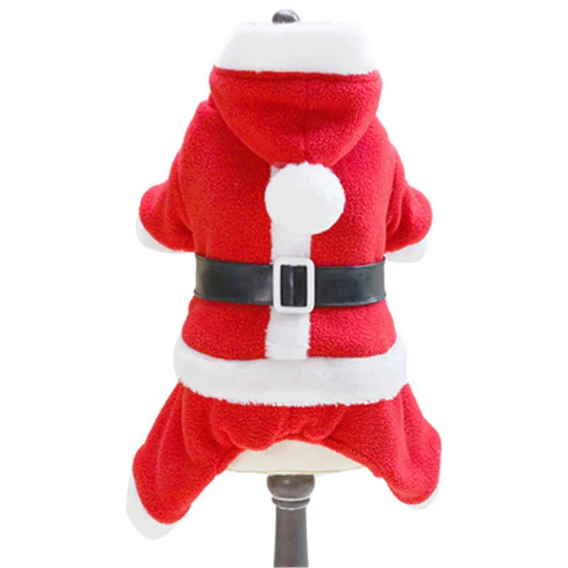 Зимний красный комбинезон для собак Рождественское украшение маленькая собака