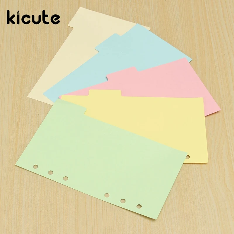 

Kicute 5pcs Blank Solid Color A6 Paper Refill 6 Holes Binder Filler For Filofax Notebook Replace Core Loose Leaf Stationery