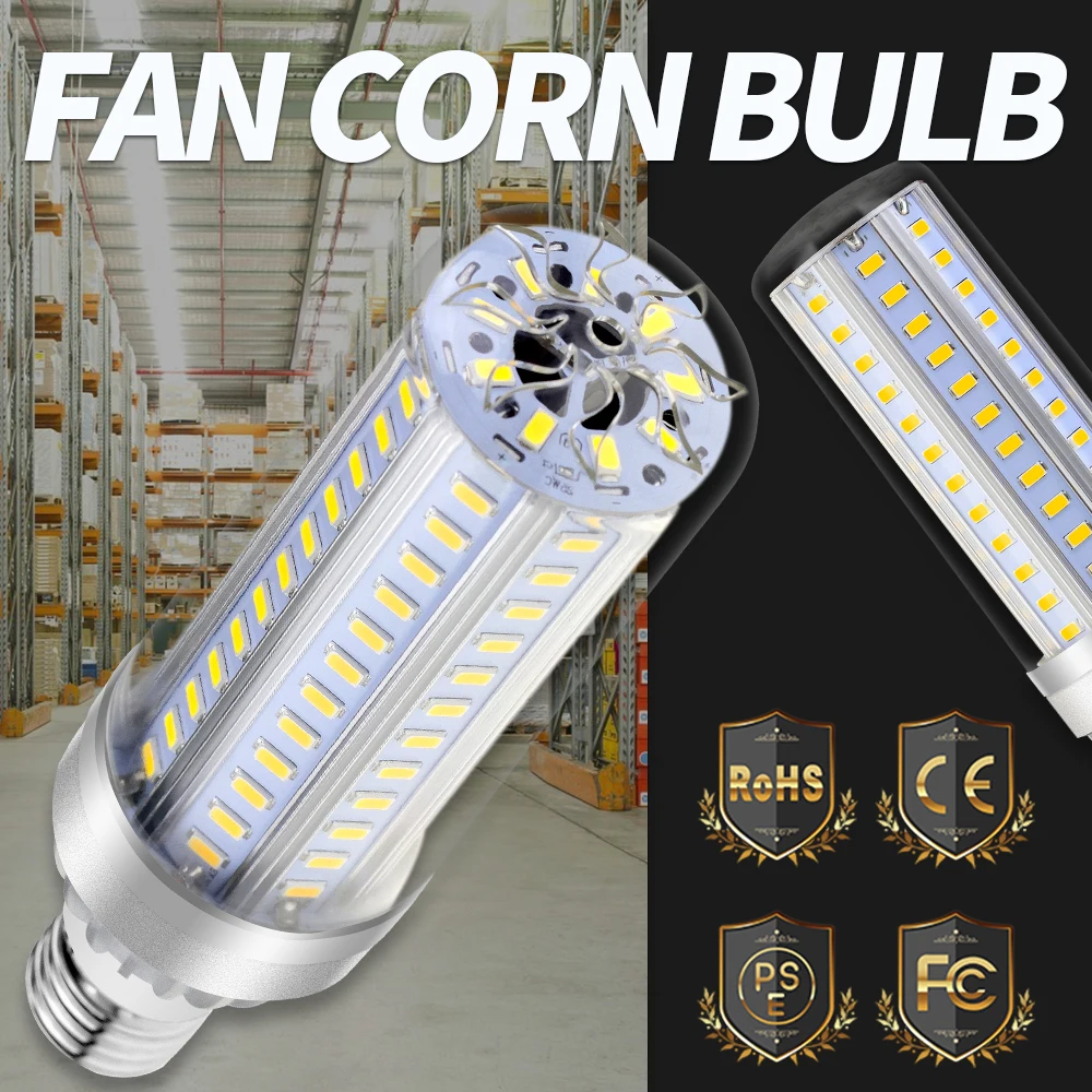 

E27 LED Lamp Corn Bulb E26 Candle Light Led 25W 35W 50W No Flicker Energy Saving Commercial Lighting for Warehouse Factory Basem