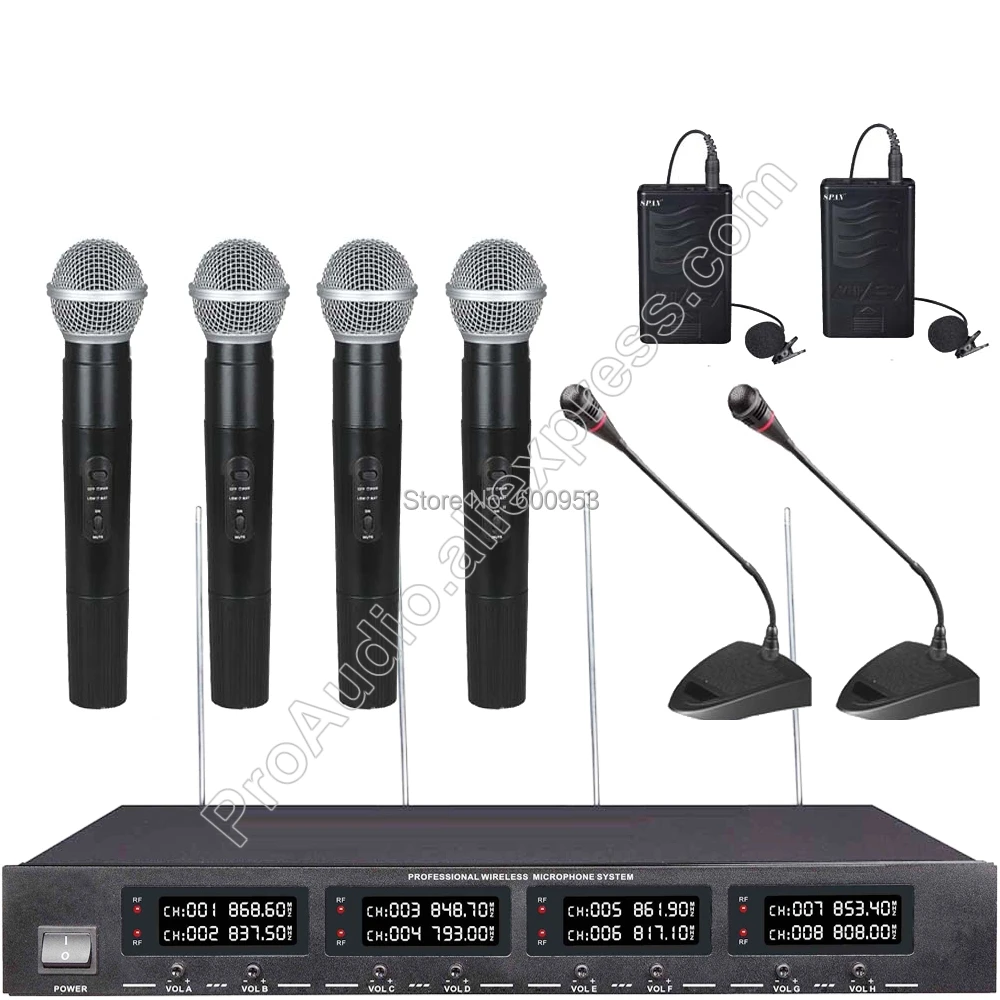 MICWL U2048 New Wireless Digital Gooseneck Conference Handheld Lavalier Microphone System Radio 8 Channel Design MICWL U2048 New Wireless Digital Gooseneck Conference Handheld Lavalier Microphone System Radio 8 Channel Design