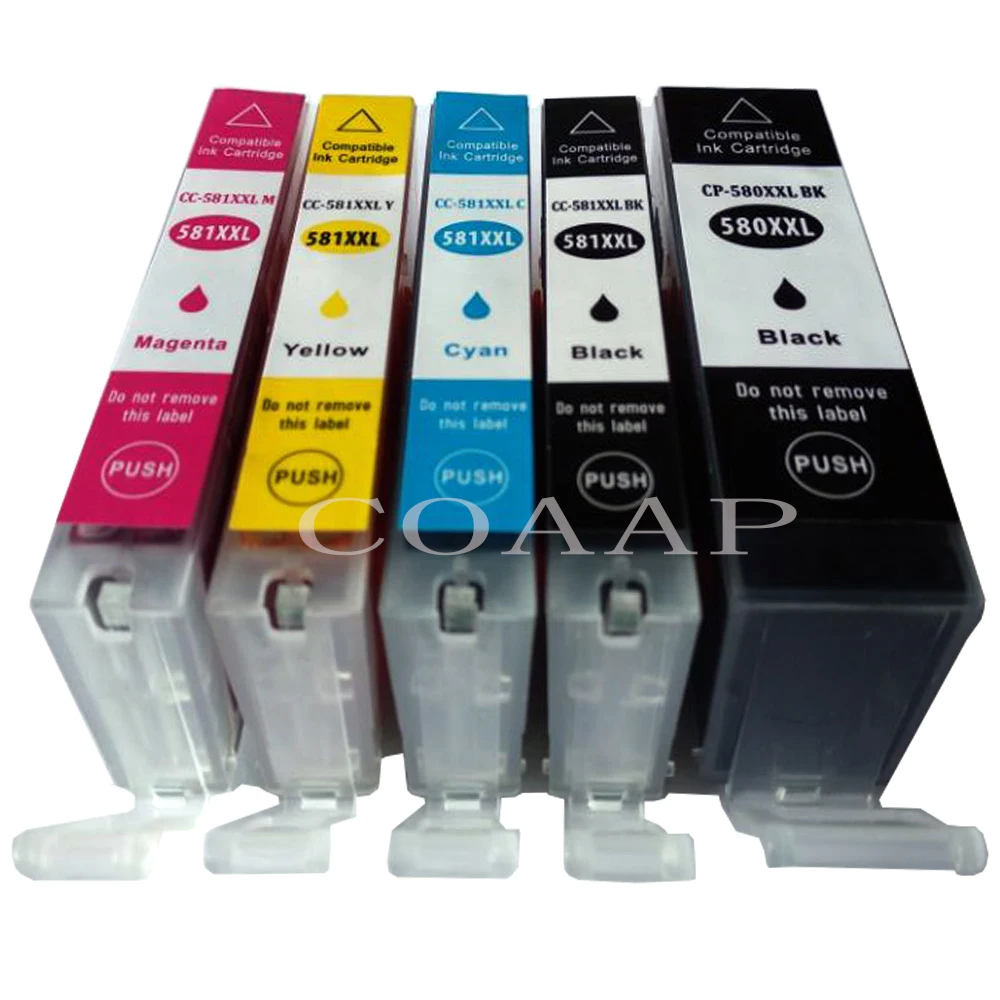 5 pcs Compatible ink for Canon PGI-580XL CLI-581XL Ink Cartridge Suit For Canon PIXMA TR7550 TR8550 TS6150 TS6151 TS8150 TS8152