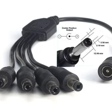 Разделитель мощности постоянного тока 4 способ разветвитель питания кабель 1 штекер 2 Двойной Женский Шнур для камеры видеонаблюдения 5,5 мм/2,1 мм