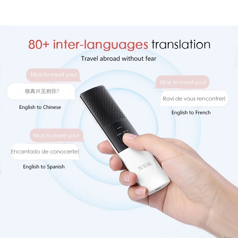SSK Hello Smart Translator Device for Traveling Learning etc For Birthday Christmas Gift Super Travel Worldwide Partner