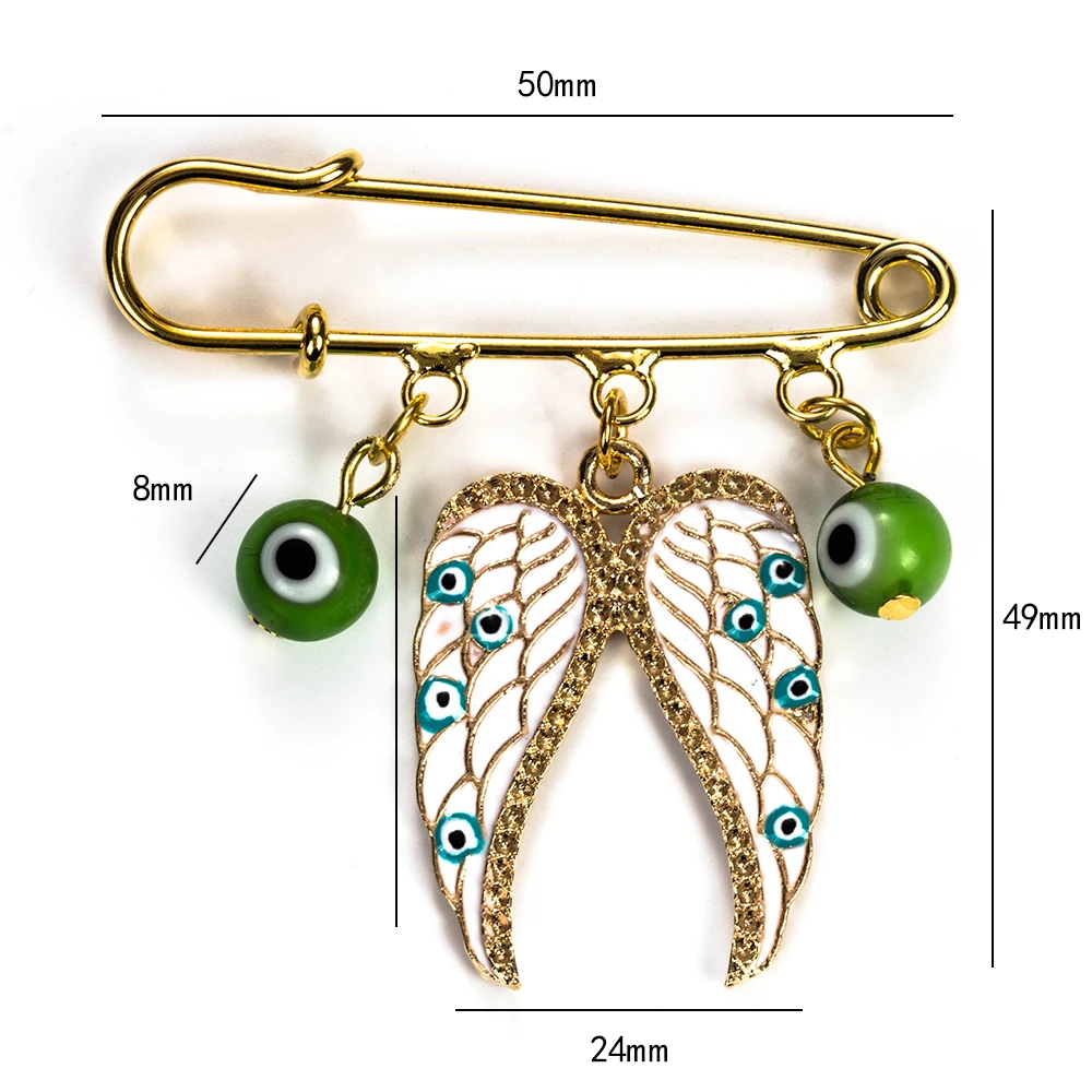 Lucky Eye Подвески Крылья Ангела Брошь и булавка сглаза Брошь для женщин и мужчин ювелирные изделия Красочные пряжки зажимы EY5225