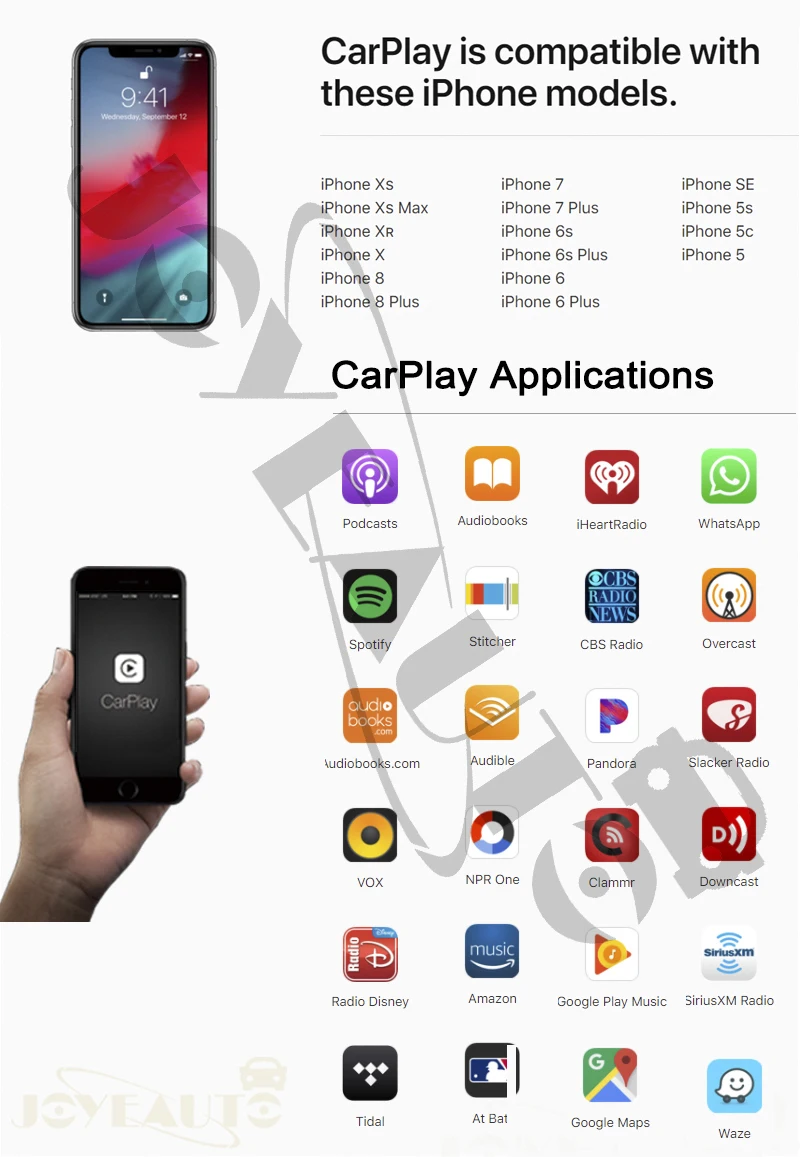 Joyeauto Wifi беспроводной Apple Carplay Car play 2010- A4 A5 Q5 MMI 2009-2011 A6 A7 A8 C6 Android Зеркало для Audi с iOS 13