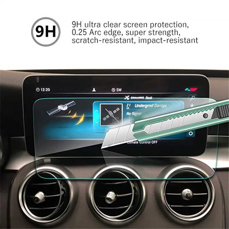 

For Mercedes Benz C-Class 2019 W205 10.25Inch Tempered Glass Protector Navigation Screen Film High Sensitivity Screen Protector