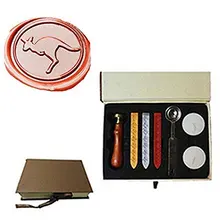 Mdlg Винтаж Симпатичные кенгуру индивидуальный логотип свадебные приглашения Воск уплотнительное штамп Щупы для мангала ложка подарочная коробка комплект