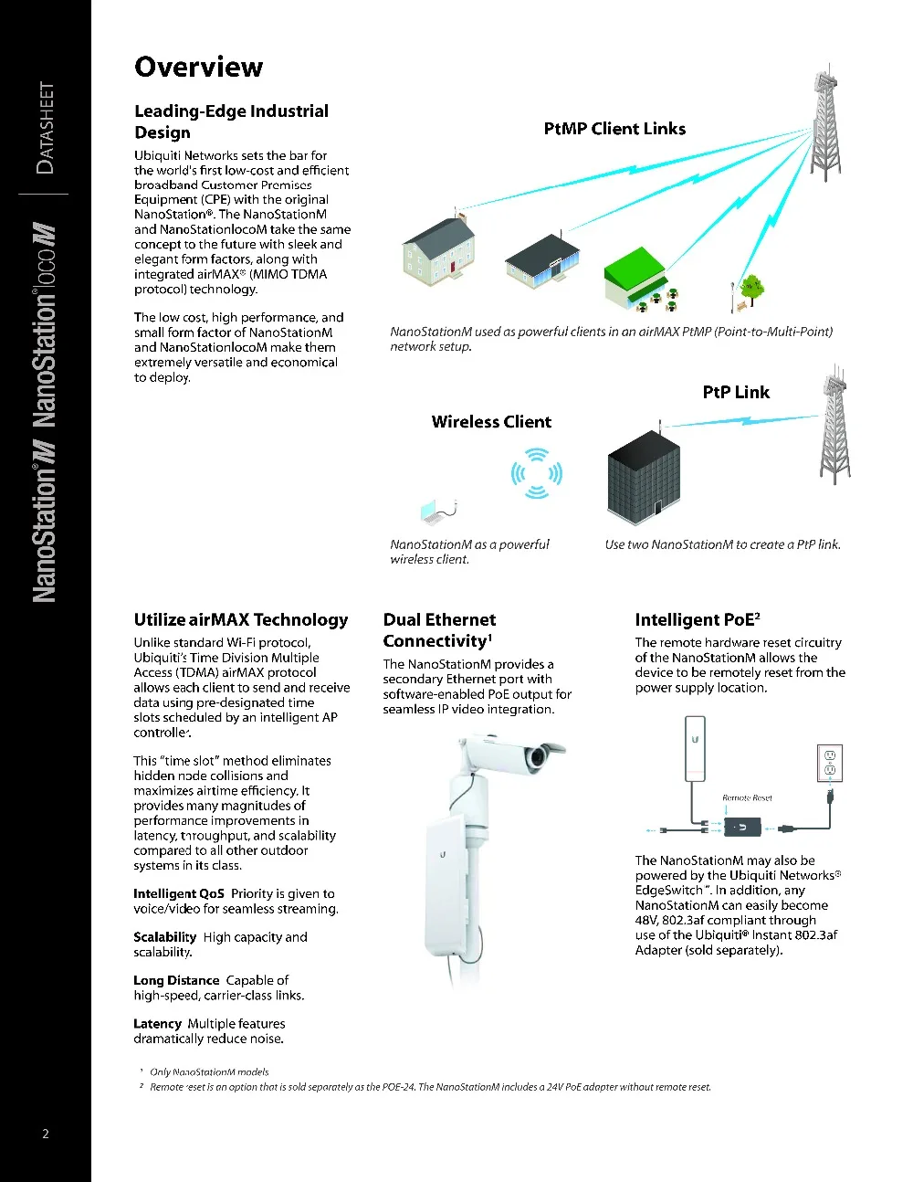 Ubiquiti NanoStation locoM2 2,4 ГГц беспроводной сетевой мост airMax 8dBi CPE в пределах 1 км(только один! Необходимо использовать с двумя