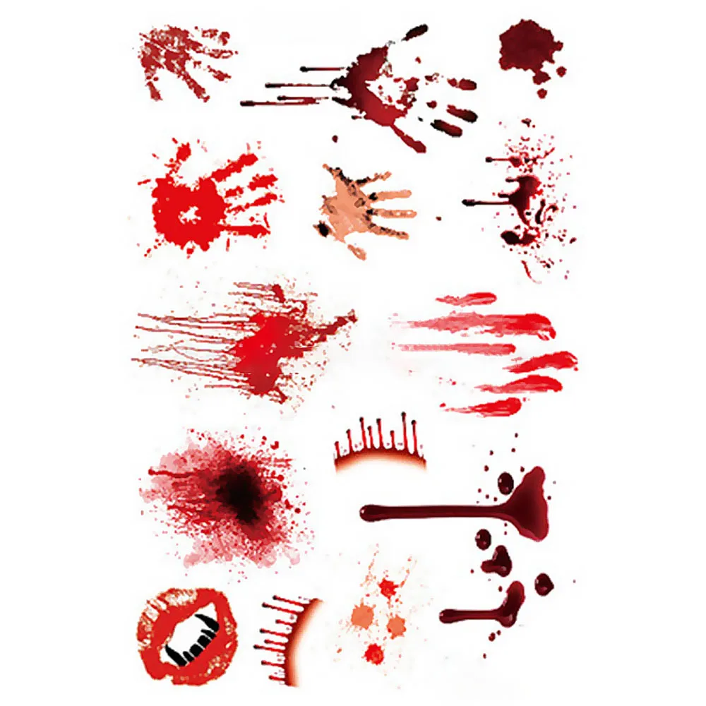 

Waterproof Horror Scary Wound Blood Injury Scar Tattoo Sticker Halloween Body Makeup