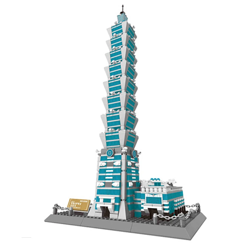 WANGE Architecture China Taipei 101 Building Blocks Sets City Bricks Classic Skyline Model Kids Gift Toys Compatible Legoings