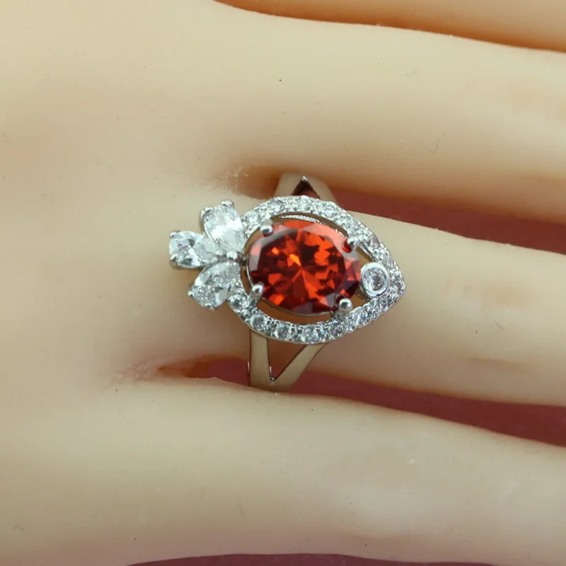 Серебряный Цвет Ювелирные наборы для Для женщин свадебные красные кубического