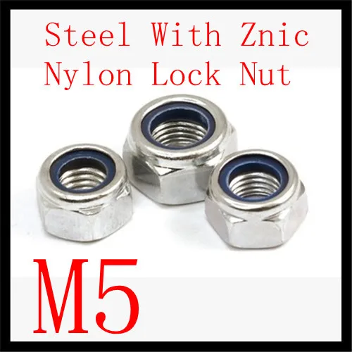 

1000pcs/lot High Quality Factory Direct Sale DIN985 Steel With Znic M5 Nylon Lock Nut