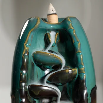 

Waterfall Backflow Incense Ceramic Censer Incense Holder for Indoor Home Decor MJJ88