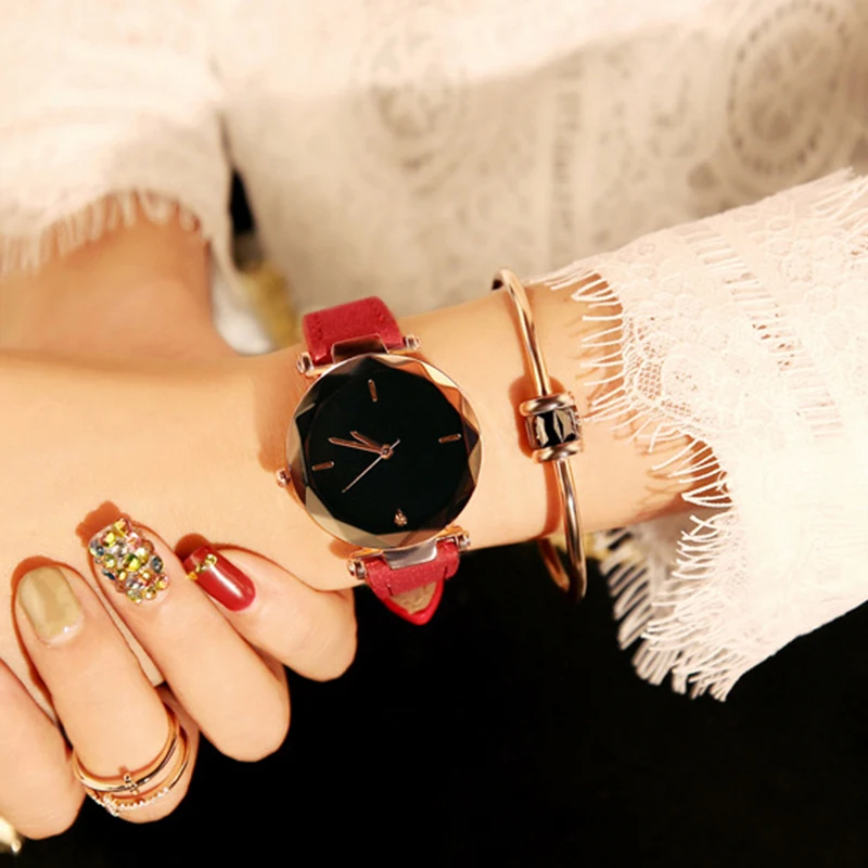 

High Quality Pointer Display Female Electronic Watch Ladies Quartz Clock Wristwatch Women's Casual Leather Lady Wrist Watches