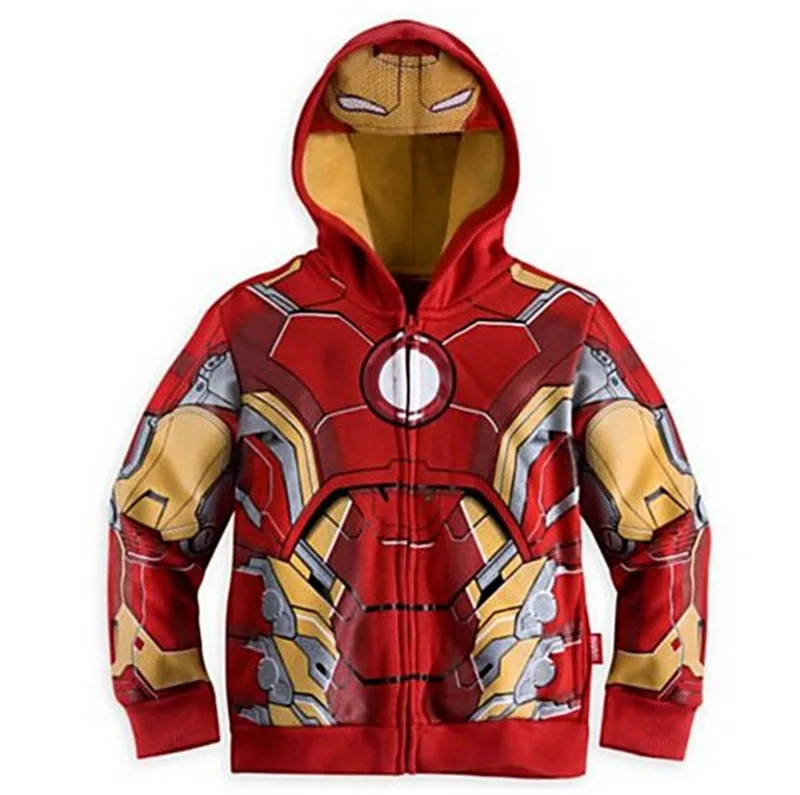Boy Spring Autumn Cotton Cartoon Long Sleeve Hooded Jacket Kids Fashion Cosplay Jacket Suitable for 3-8 Years Old