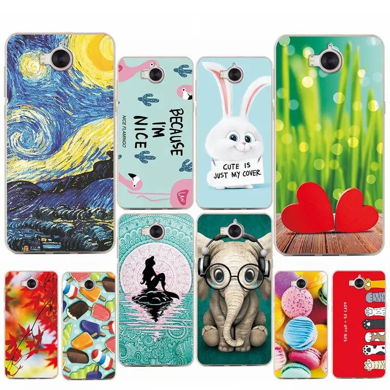 

Various Mermaid Flamingo Phone Cases For Huawei Y6 2017 5.0" Soft Silicon Case Coque Funda For Huawei Y6 2017 MYA-L11 MYA-L41