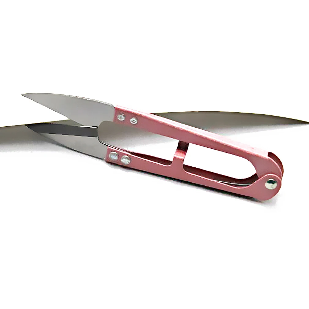 Темно-розовый сцепление зажим для ниток портной пряжа Пружинные ножницы игольчатый резак 2 шт