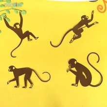 DUOFEN металла резка умирает 050073 милые обезьяны вырез кружево полые тиснение трафарет бумага для скапбукинга DIY альбом