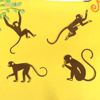 

DUOFEN METAL CUTTING DIES 050073 cute monkeys cutout lace hollow embossing stencil DIY Scrapbook Paper Album 2018 new