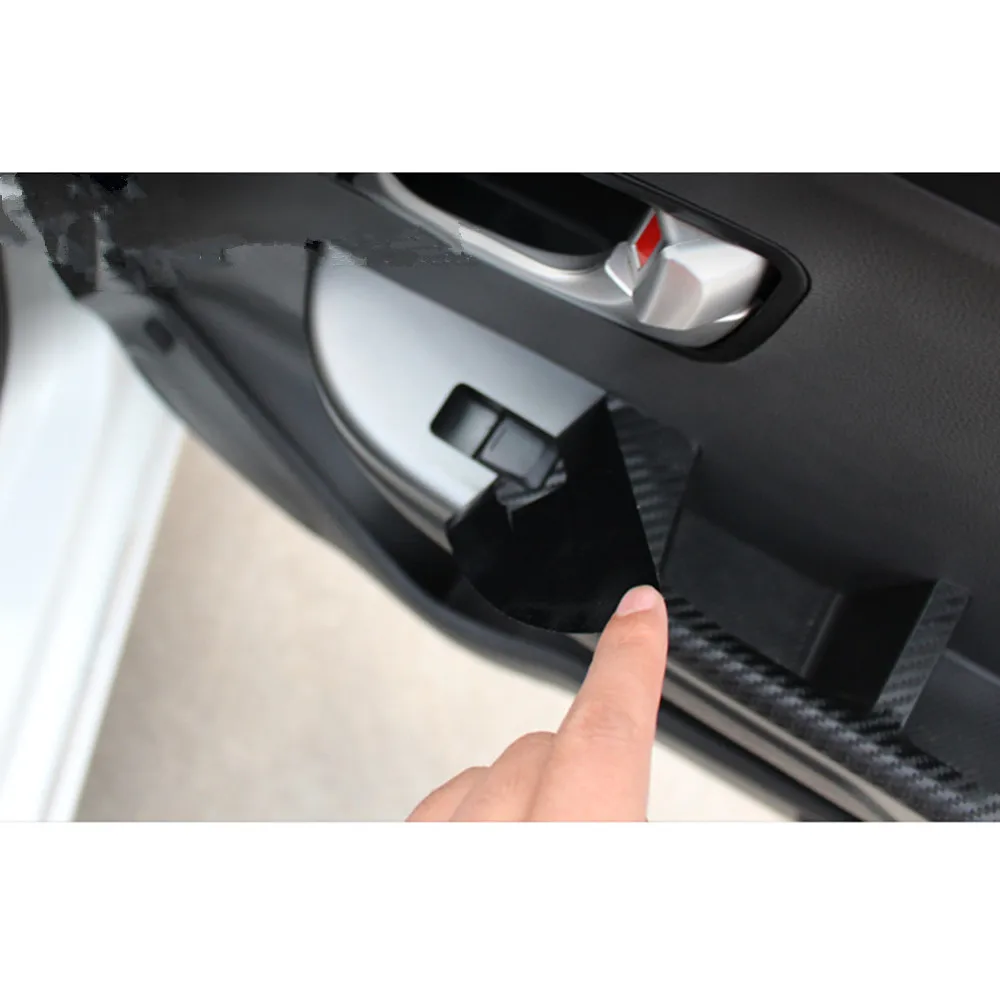 For KIA Rio K2 Car Carbon Fiber Stickers For Cars Door Panel Armrest Sticker And Decals Auto Accessories Car-Styling 4