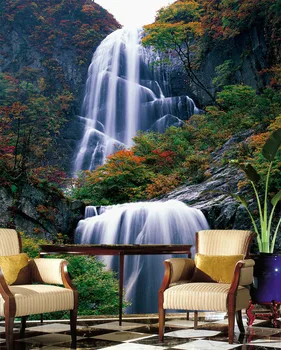 

Wholesale 3d waterfall Mural wallpaper living room bedroom wall photo murals modern landscape murals waterfall
