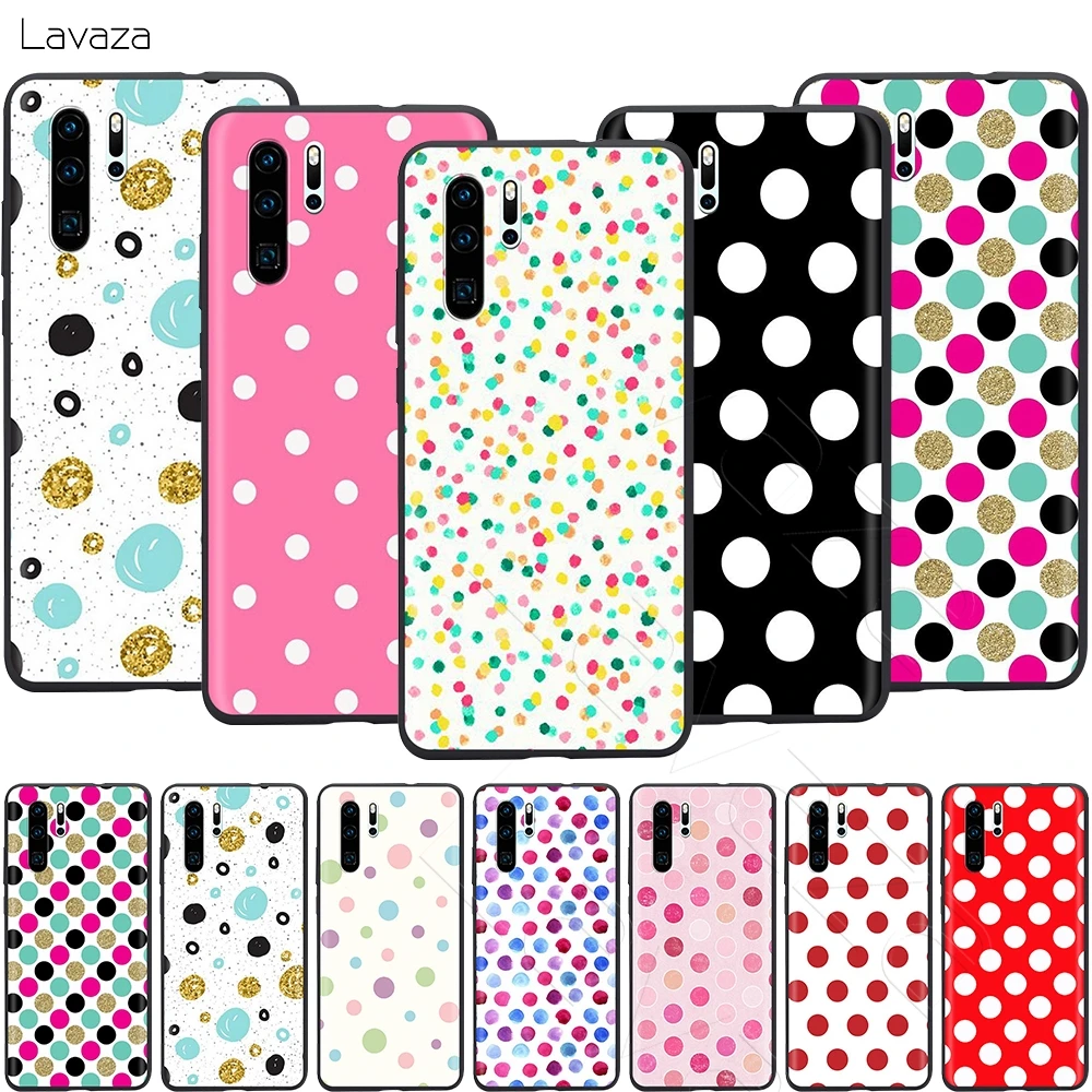 Lavaza красный черный золотой чехол в горошек для Huawei Mate Y7 Y9 P8 P9 P10 P20 P30 P40 Max Lite Pro P Smart