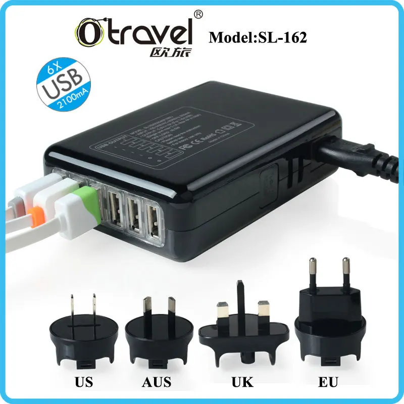 

Electrical Adapter 6 USB Power Plug for Mobilephone Tablet Home Smart phone Charger