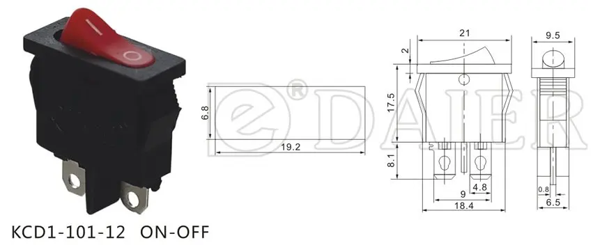 10 шт. Slim-Line 10A 125VAC 6A 250VAC Электрический ВКЛ-ВЫКЛ 2 Pin T85 1E4 кулисный переключатель SPST 19*7 мм с припоем