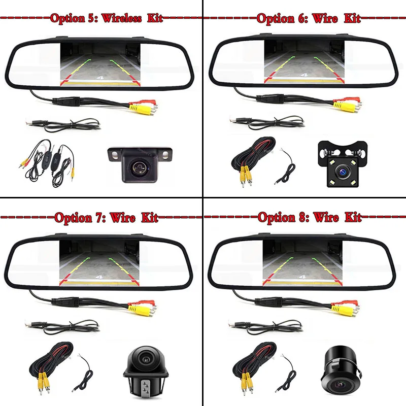 Koorinwoo 2,4G беспроводной парковочный комплект, автомобильный монитор заднего вида, зеркало с камерой заднего вида, комплект, резервный автомобильный детектор, слепой для безопасности