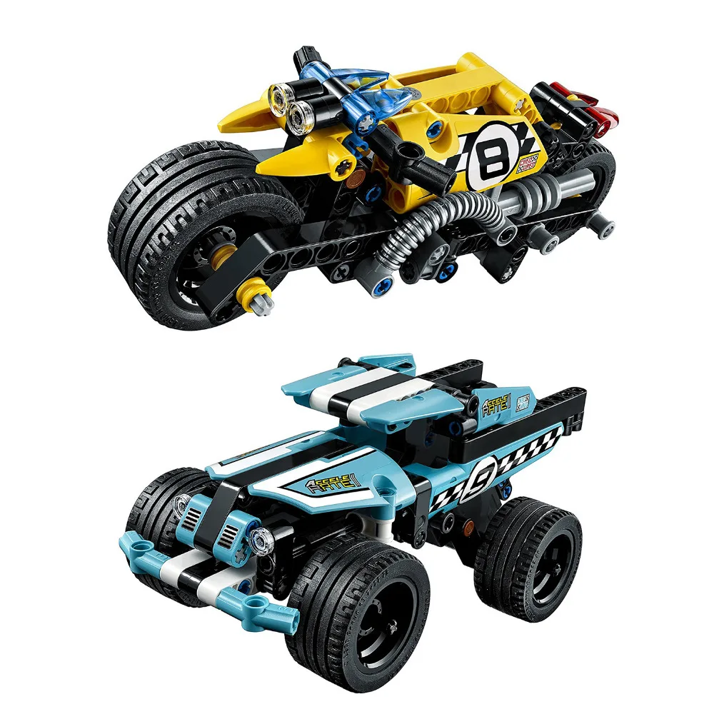 

DECOOL Technic Stunt Bike Stunt Truck Building Blocks Sets Bricks Kids Model Kids Toys Marvel Compatible Legoings