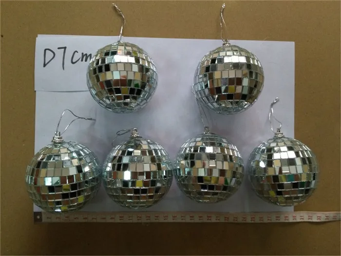 pack/set of 6pcs D7cm disco mirror ball Christmas decoration ornament