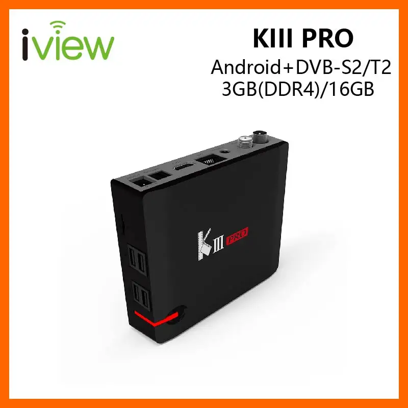 

KIII Pro Android DVB Hybrid Receiver Amlogic S912 Octa Core Android 7.1 DVB-S2 DVB-T2 DDR4 3GB Flash 16GB LAN 1000M K3 Pro