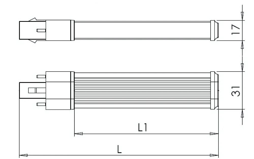G23 led pl lamp size