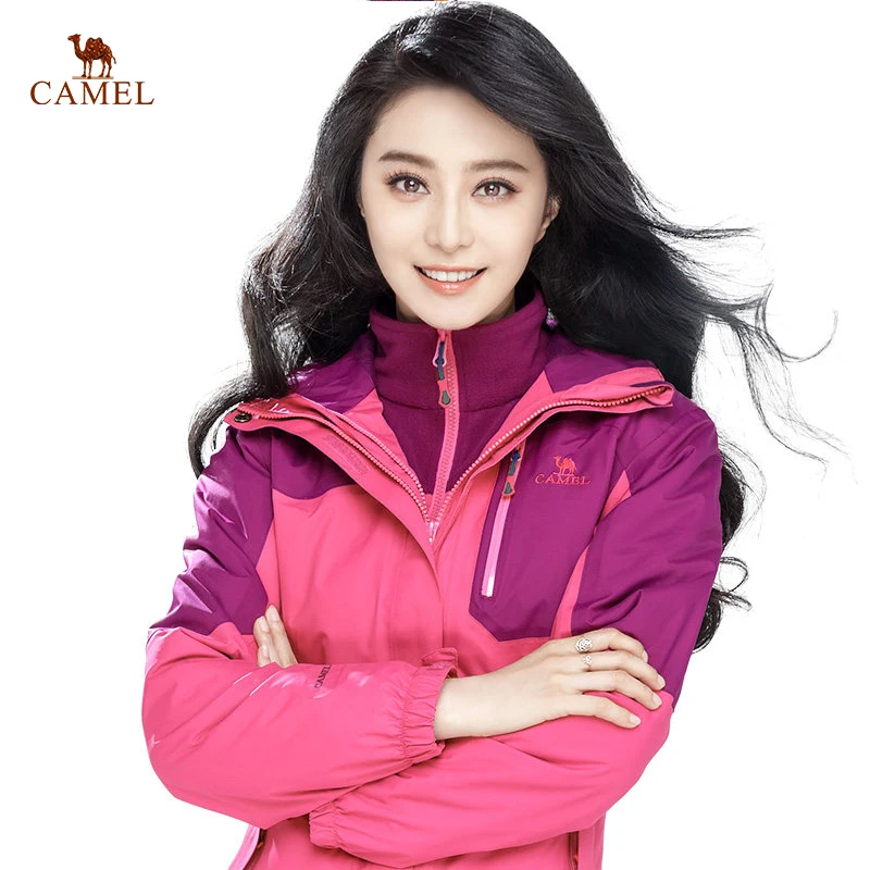 

CAMEL Women's 2-Layer Softshell Fleece Jackets Warm Windbreaker Waterproof Outdoor Hiking Climbing Skiing Female Coat