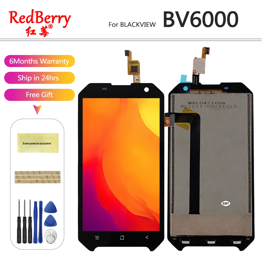 

Redberry For Blackview BV6000 LCD Display Touch Screen 100% Original New Tested Digitizer Glass Panel Replacement For BV6000