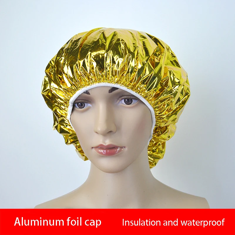 

New 1PC Aluminum Foil Waterproof Caps Portable Disposable Spa Hair Salon Shower Caps Home Hats Hair Care Protector