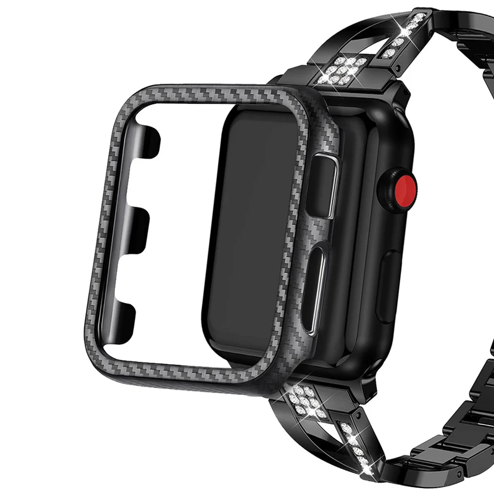 Легкий защитный чехол из углеродного волокна для Apple Watch SE Series 6 5 4 3 бампер iWatch 40 мм