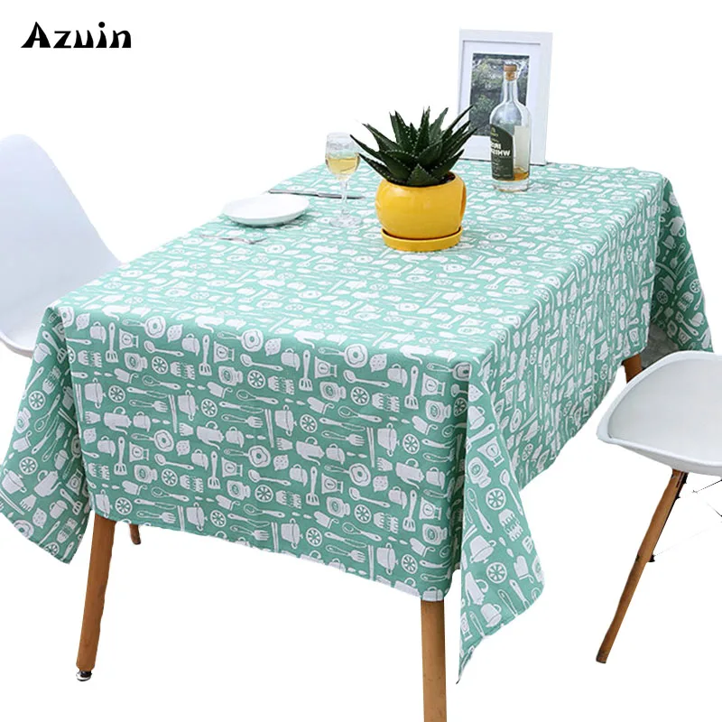 Buy Waterproof Rectangular Table Cloth Cotton Linen