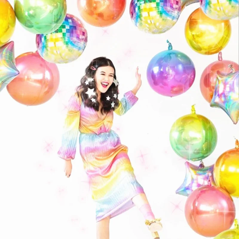 Wedding Decorations Rainbow foil Aluminum Balloon 4D Bachelorette Party Supplies Birthday Party Decorations Adult 2