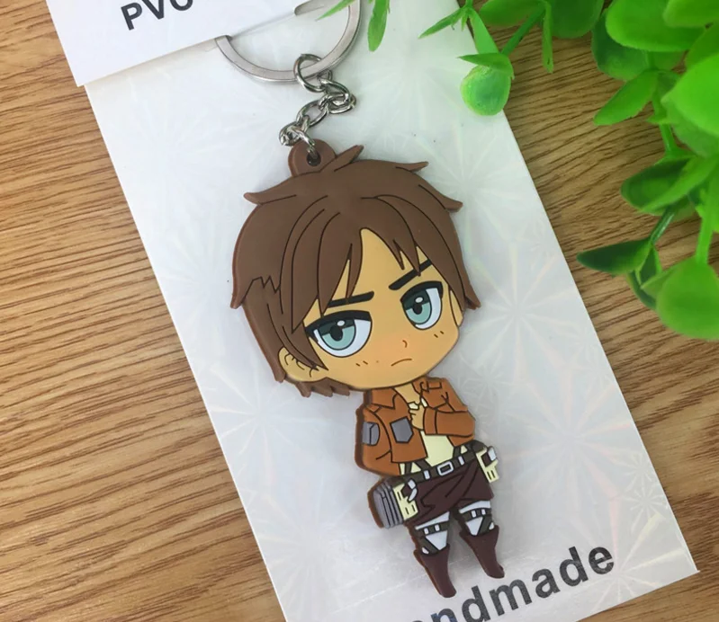 4 шт./компл. новая атака на Титанов Mikasa Ackerman Rivaille Eren Jaeger Armin Arlart ПВХ Брелок фигурка